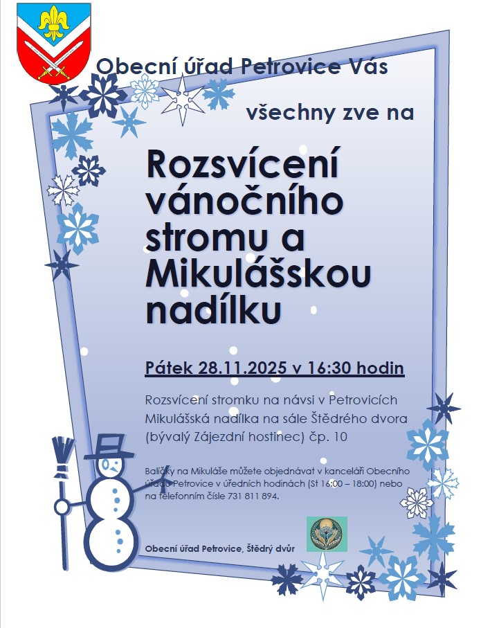 Rozsvícení vánočního stromu a Mikuláššská nadílka 28.11.2025